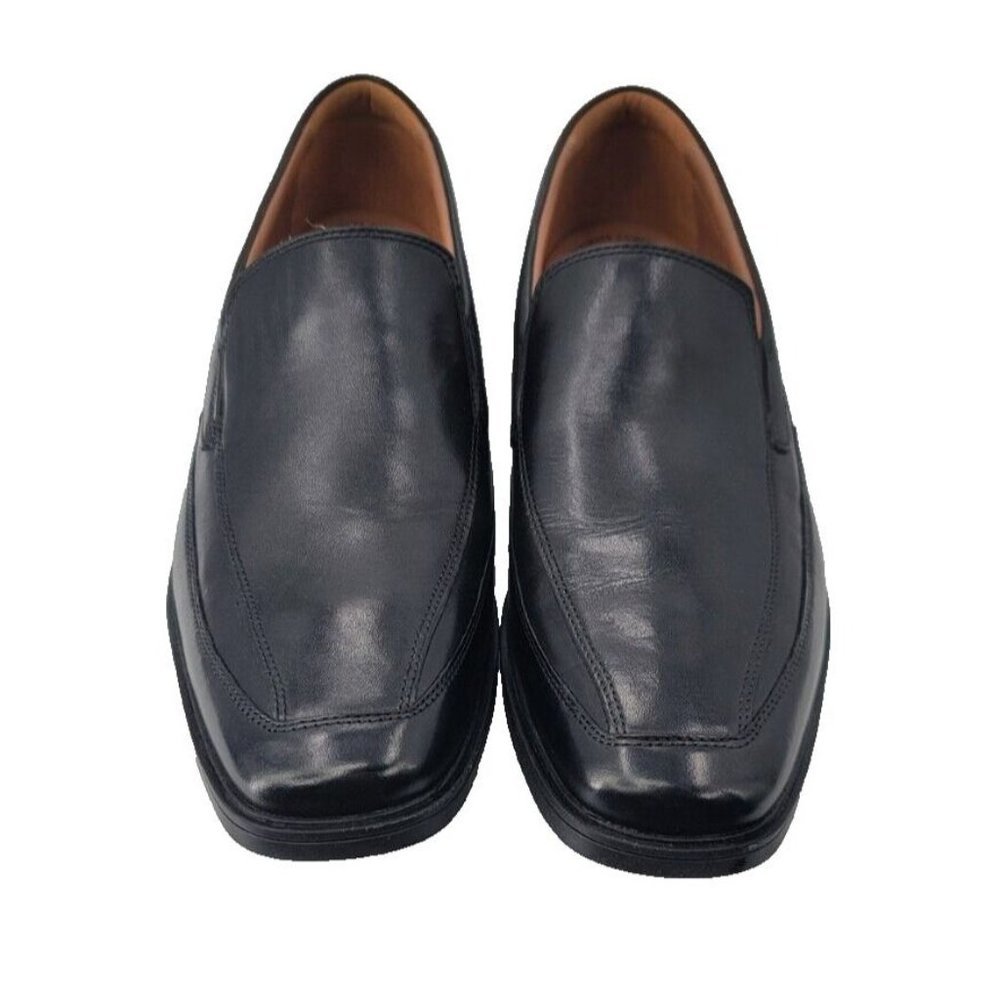 Clarks Mens Black Shoes Loafers Size 11.5 Wide Dress Shoes Work 11 1/2 Slip On